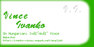 vince ivanko business card